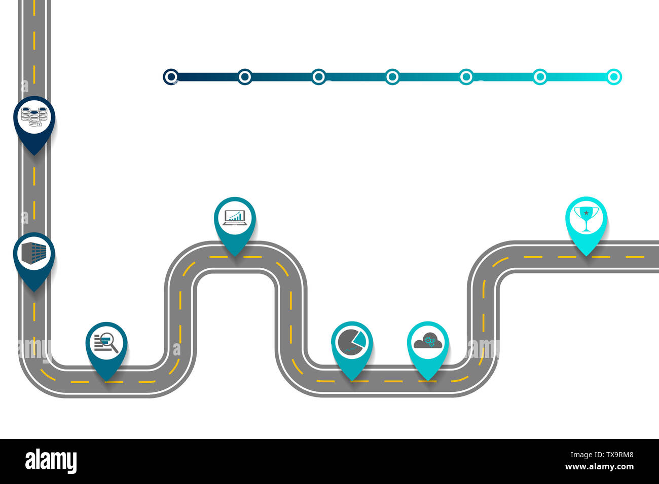 Timeline in business style with vector design template for roadmap ...