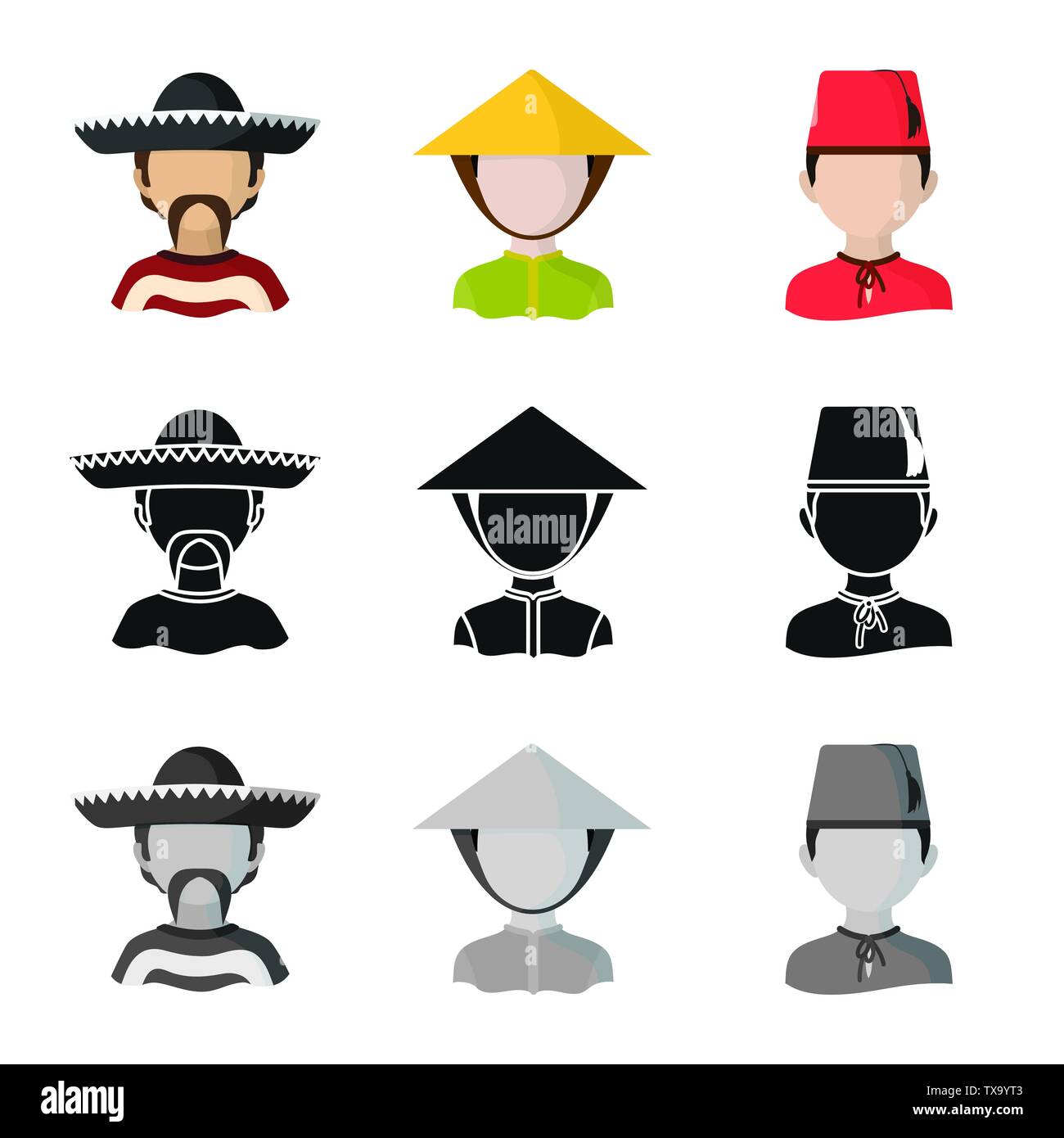 Vector design of imitator and resident icon. Collection of imitator and ...