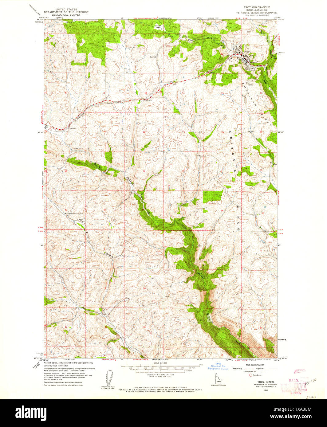Map of troy idaho hires stock photography and images Alamy