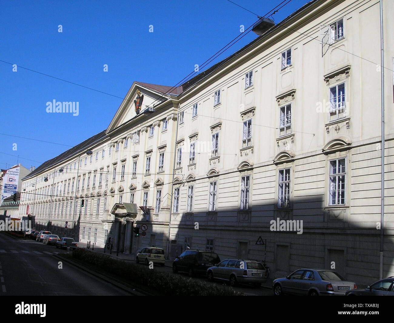 Image of the Alte Favorita palace, built for Empress Maria Theresia of Austria, today housing the elite Theresianum Gymnasium and the Diplomatic Academy of Vienna. Building is therefore sometimes also known generally as Theresianum.; September 2006; Own work; Gryffindor; Stock Photo