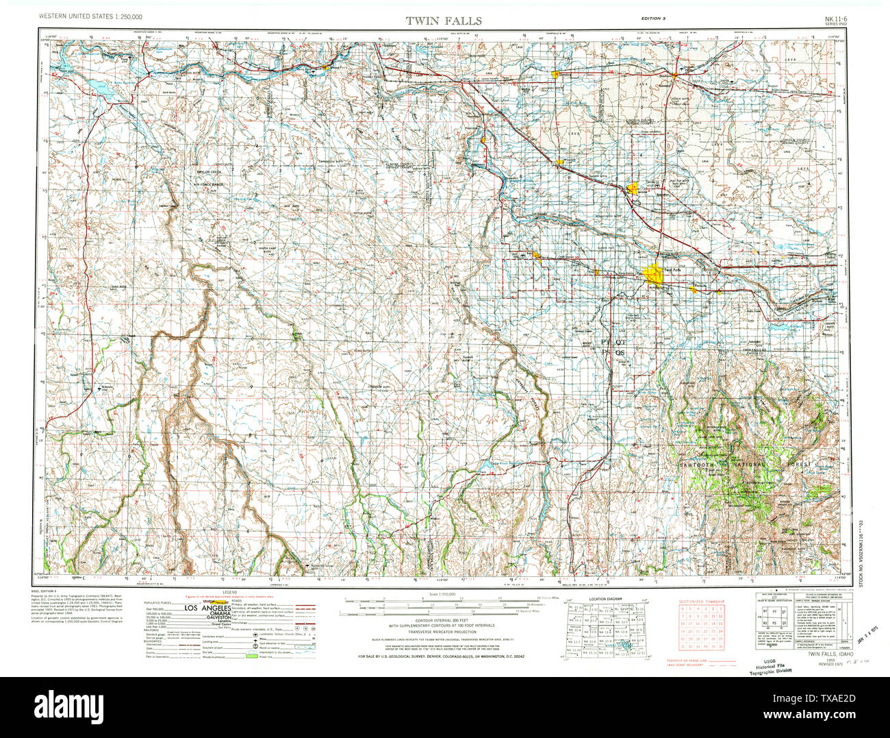 map of twin falls idaho Usgs Topo Map Idaho Id Twin Falls 239685 1955 250000 Restoration map of twin falls idaho