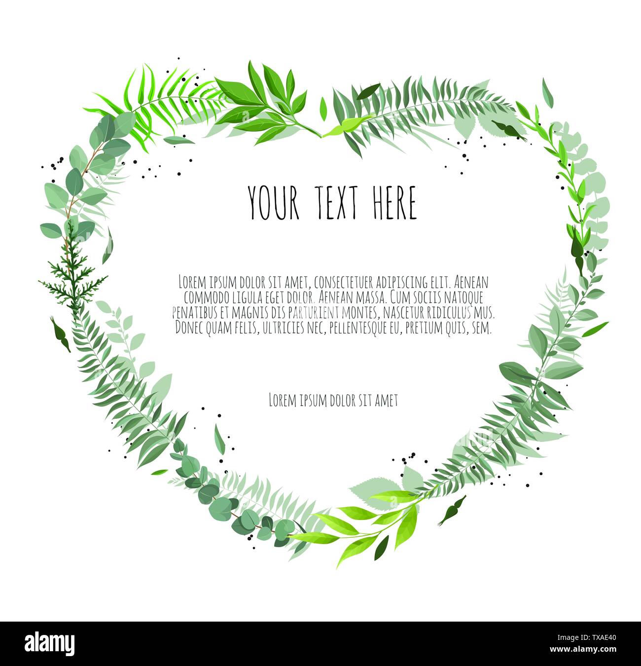 Floral vector frame with branches leaves foliage Stock Vector Image ...