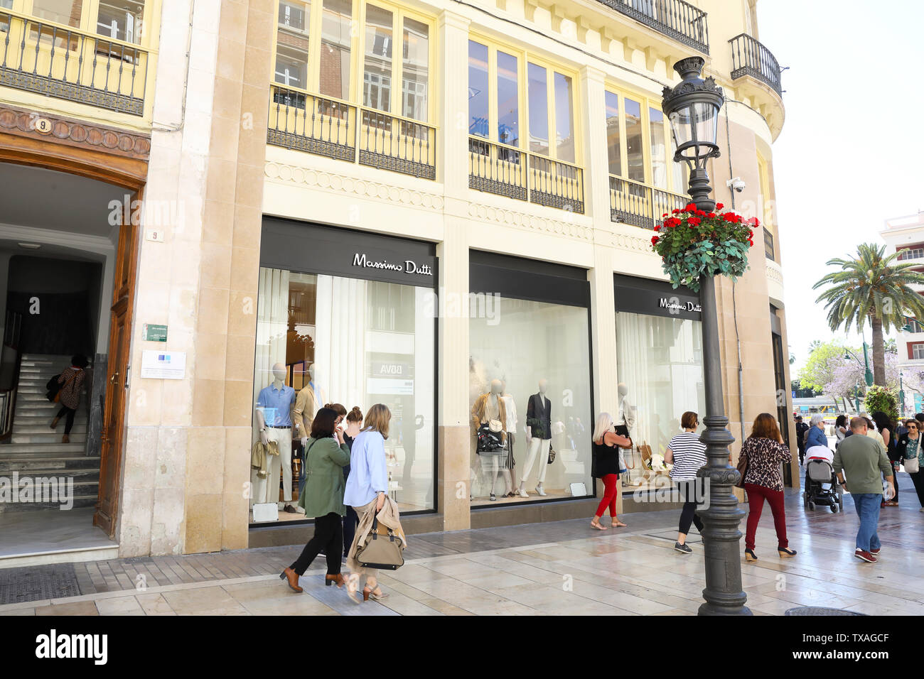 The expensive designer shopping and pedestrian street of Calle Marques de  Larios, in the centre of Malaga city, Spain, Europe Stock Photo - Alamy