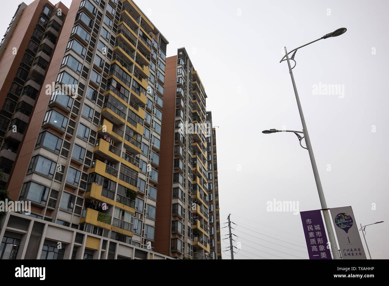 High-rise commercial residential buildings on the back Stock Photo - Alamy