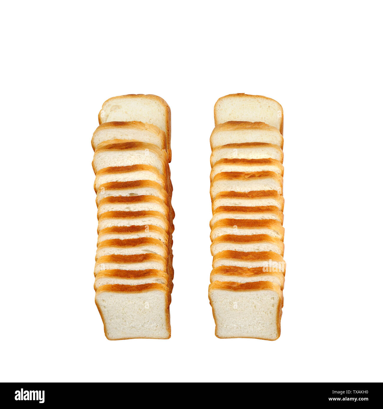 Toast wheat bread sliced isolated on white background. Image of cut  loaf white  bread.Food concept.Bread on white background. Stock Photo