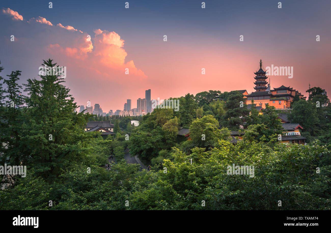 Nanjing Jiming Temple Twilight Stock Photo