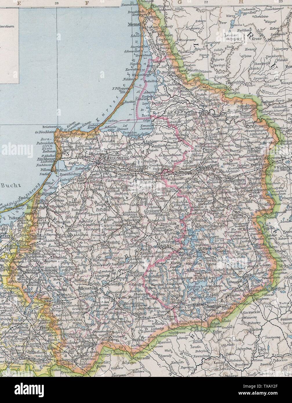 Karte von OstpreuÃŸen 1890; 1890; This file was derived from:Â Ost- und Westpreussen.jpg; Unknown; Stock Photo