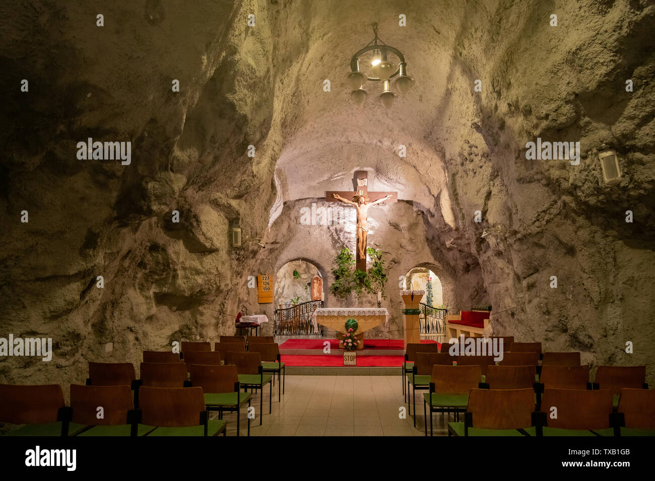 Budapest, NOV 11:  Interior view of the famous Gellért Hill Cave on NOV 11, 2018 at Budapest, Hungary Stock Photo