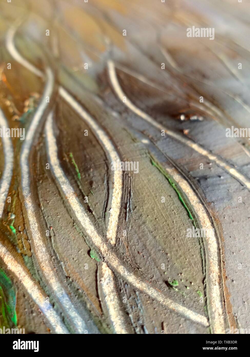 Light blue gold painting texture, creating flowing lines on the ...