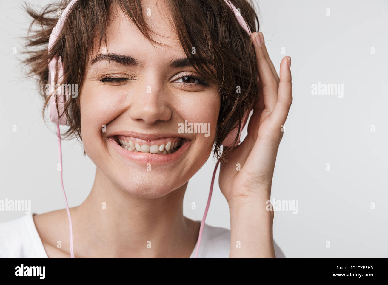 Image Of A Beautiful Young Pretty Excited Happy Woman Posing Isolated