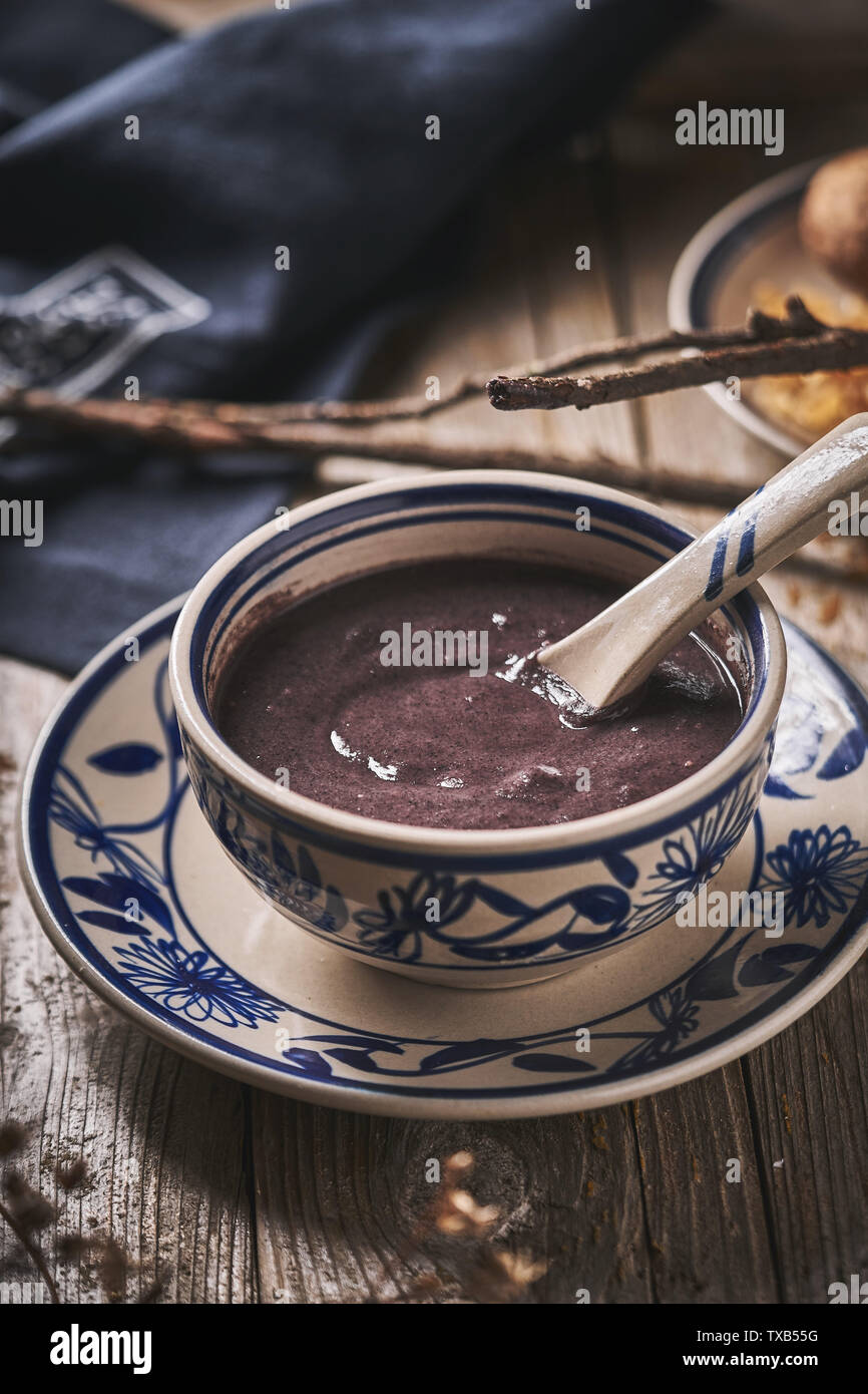 black sesame paste Stock Photo