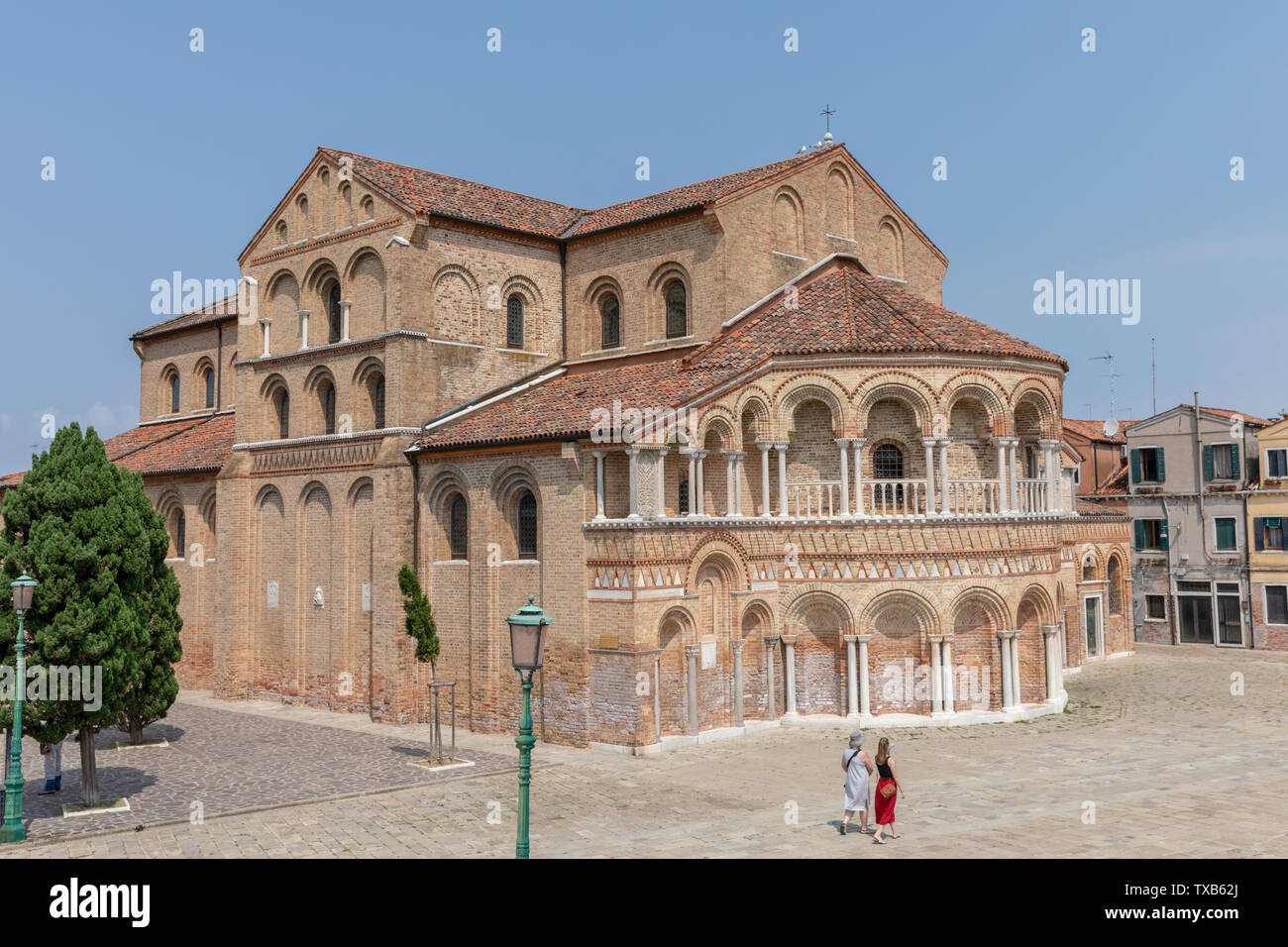 Murano, Venice, Italy - July 2, 2018: Panoramic view of Church of Santa Maria e San Donato is a religious edifice located in Murano. It is known for i Stock Photo