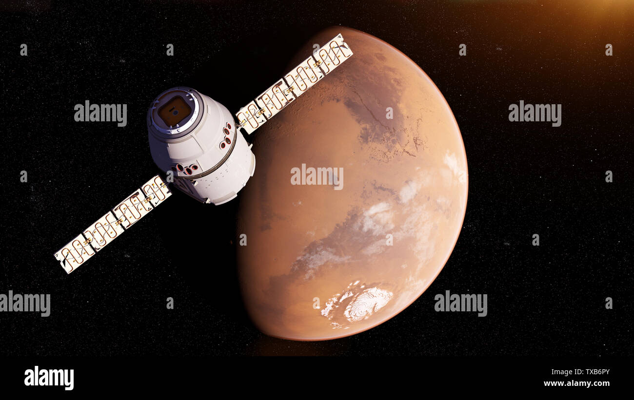 3d rendered illustration of a satelite infront of mars Stock Photo - Alamy