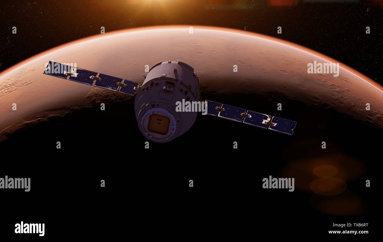 3d rendered illustration of a satelite infront of mars Stock Photo - Alamy
