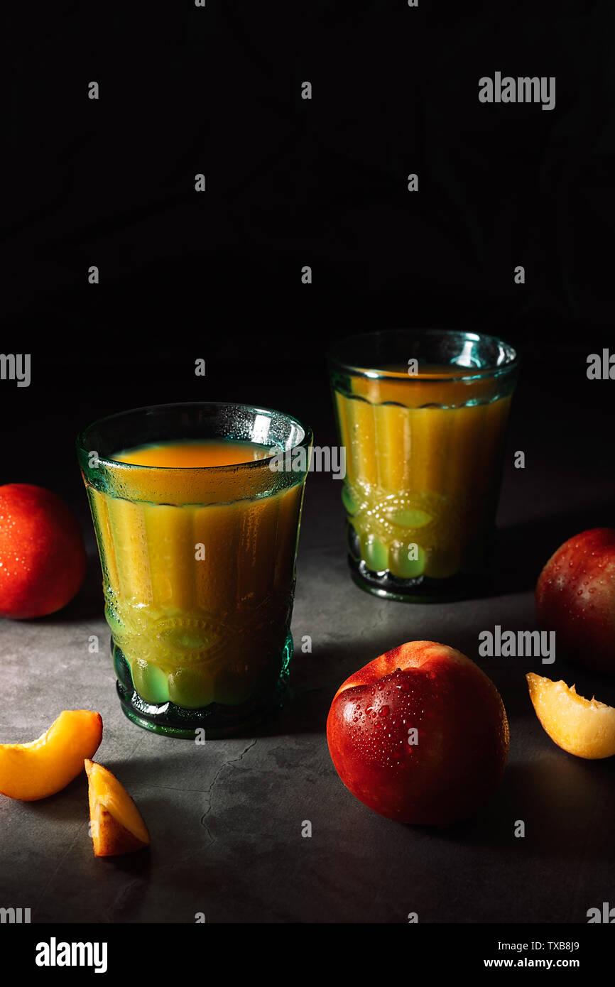 Juice glasses on black hi-res stock photography and images - Alamy