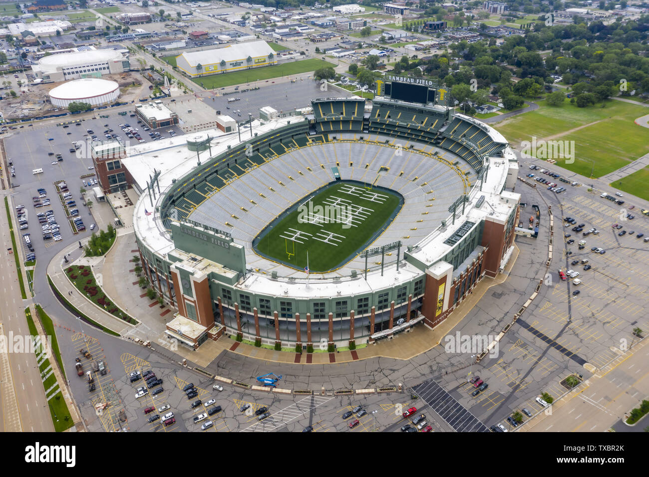 Green Bay, Wisconsin, USA. 25th June, 2019. June 25, 2019 - Green Bay, Wisconsin, USA: Historic Lambeau Field, home of the Green Bay Packers and also known as The Frozen Tundra (Credit Image: © Walter G Arce Sr Asp Inc/ASP) Stock Photo