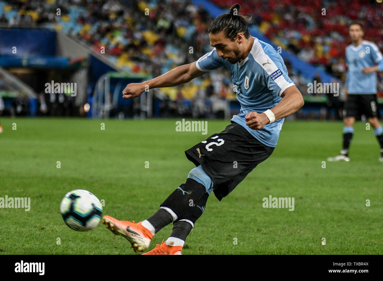 Rio De Janeiro, Brazil. 24th June, 2019. Martin Caceres during a match between Chile and Uruguay, valid for the group stage of the Copa America 2019, held this Monday (24) at the Maracanã Stadium in Rio de Janeiro, RJ. Credit: Nayra Halm/FotoArena/Alamy Live News Stock Photo