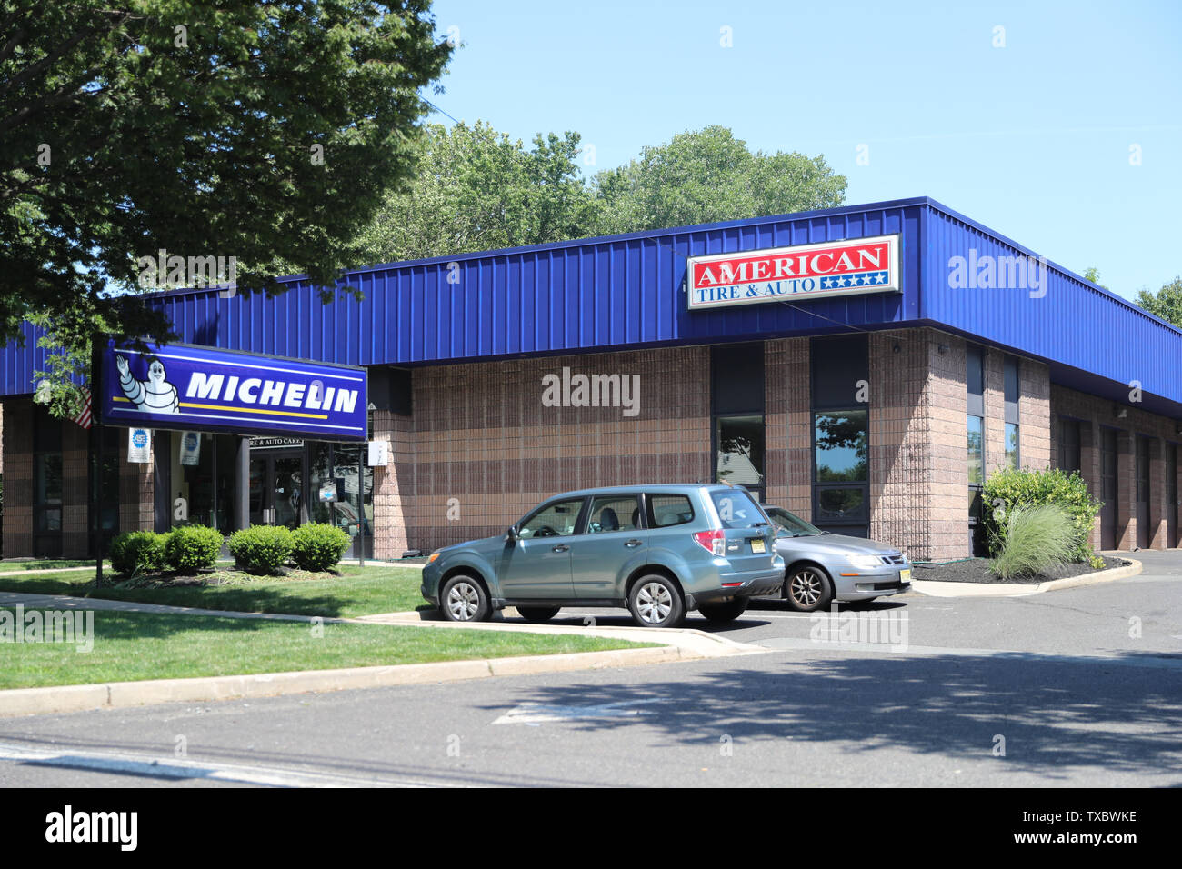 Princeton New Jersey, USA, June 23, 2019: American Tire & Auto Care: Central NJ Tires & NJ Auto Repair Stock Photo