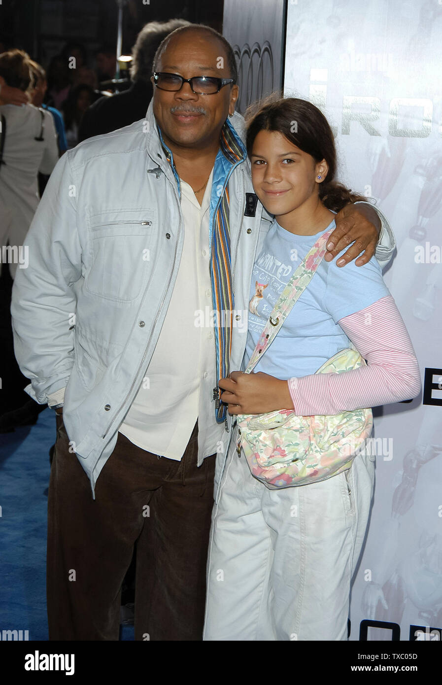 Quincy Jones & Daughter Kenya at The World Premiere of 'I, Robot' at the Mann Village Theatre in Westwood, CA. The event took place on Wednesday, July 7, 2004. Photo by: SBM / PictureLux  -  File Reference # 33790-4267SMBPLX Stock Photo