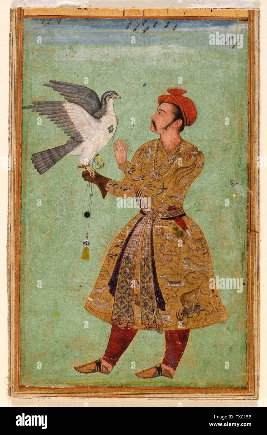 Prince With A Falcon English India Mughal Circa 1600