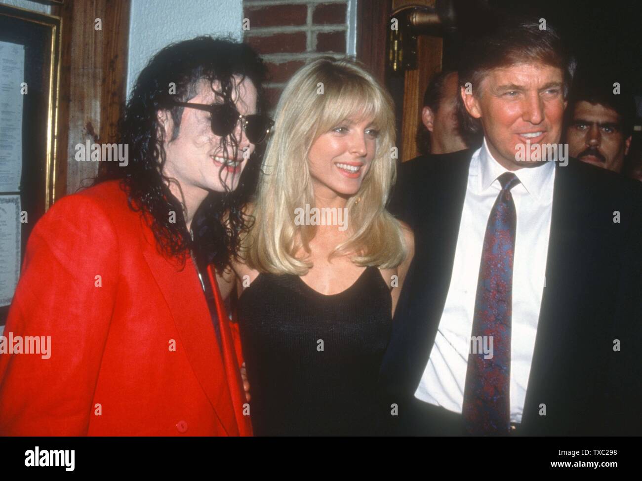 ***FILE PHOTO*** 10th Anniversary of Michael Jackson's Death Michael Jackson Marla Maples Donald Trump 1992 Photo By John Barrett/PHOTOlink /MediaPunch Stock Photo