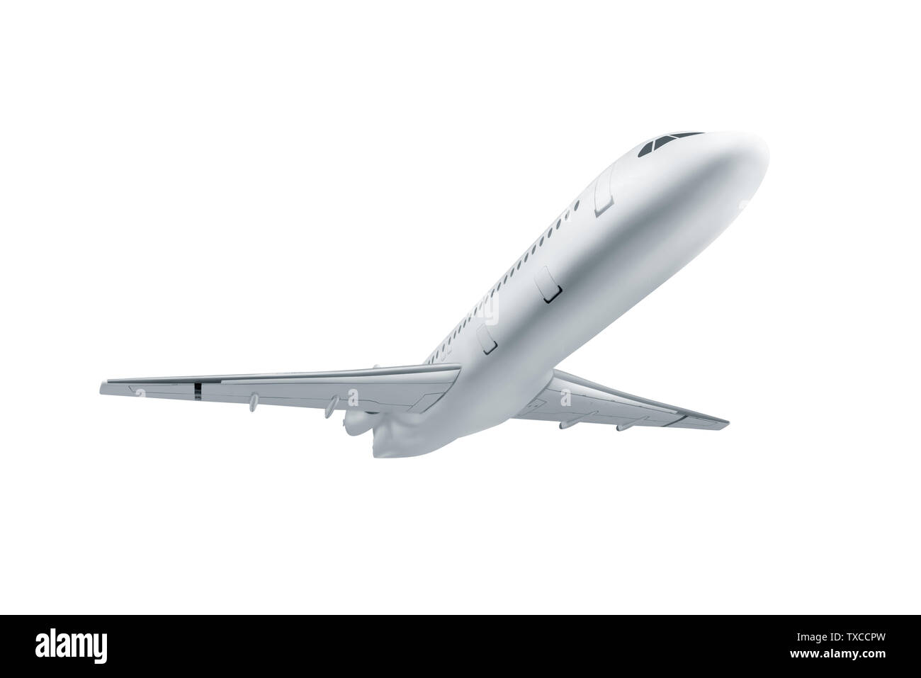White airplane isolated over white background Stock Photo