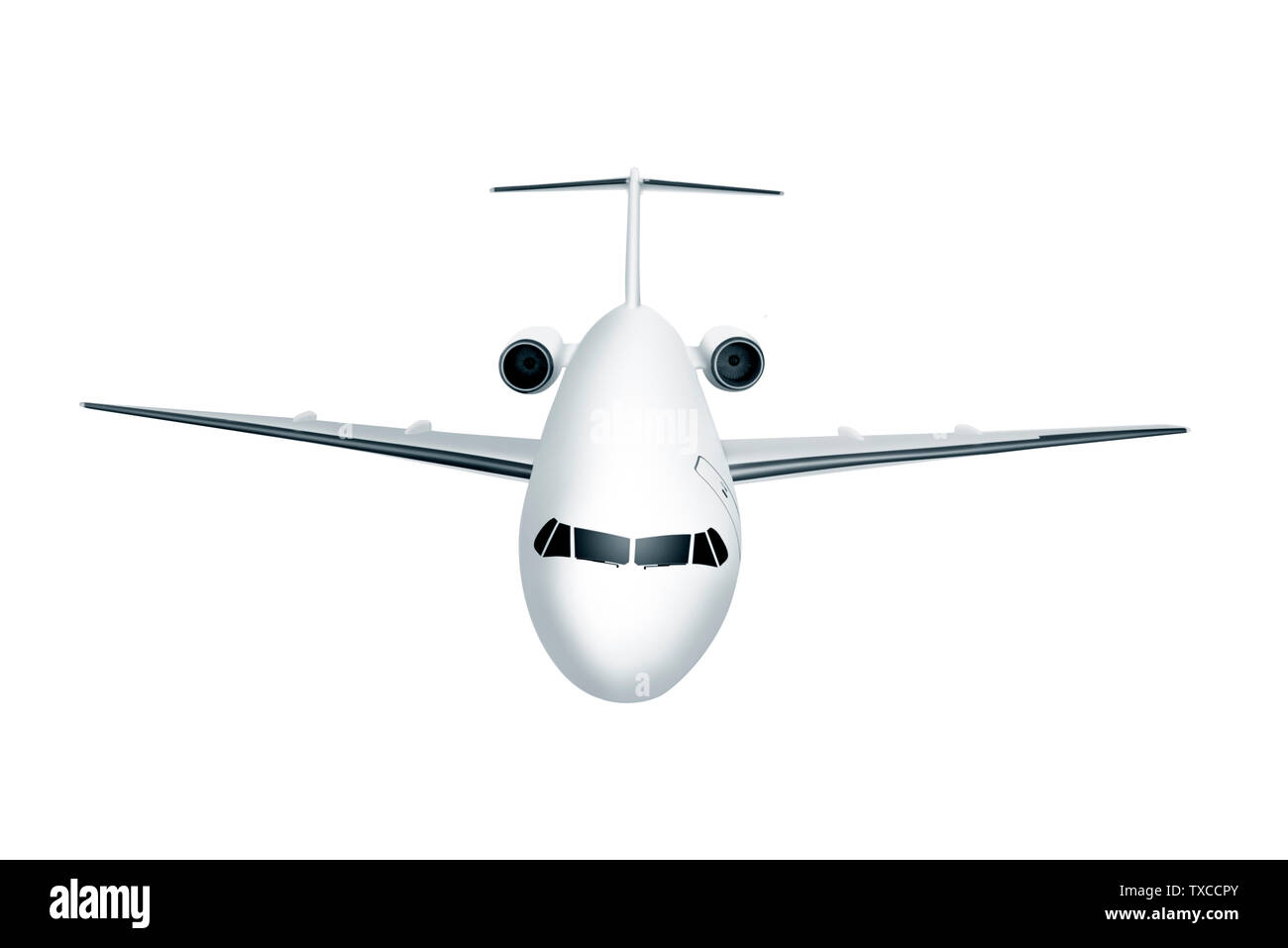 White airplane isolated over white background Stock Photo