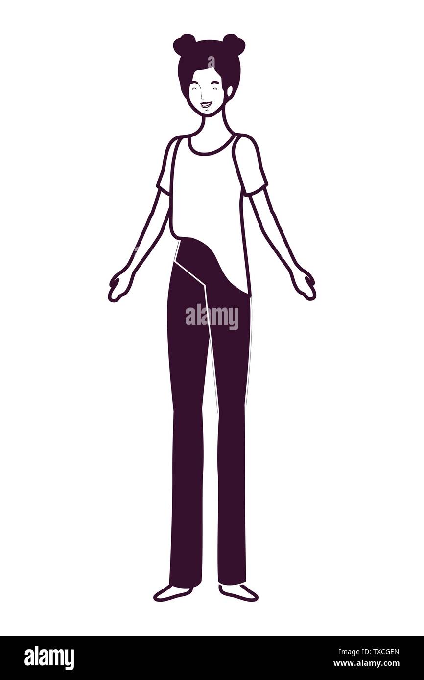 silhouette of woman standing on white background Stock Vector Image ...