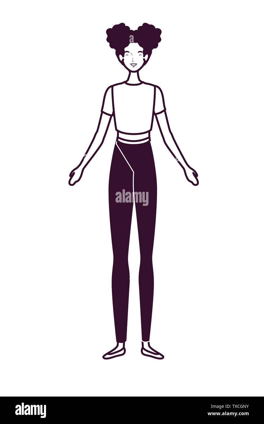 silhouette of woman standing on white background Stock Vector Image ...