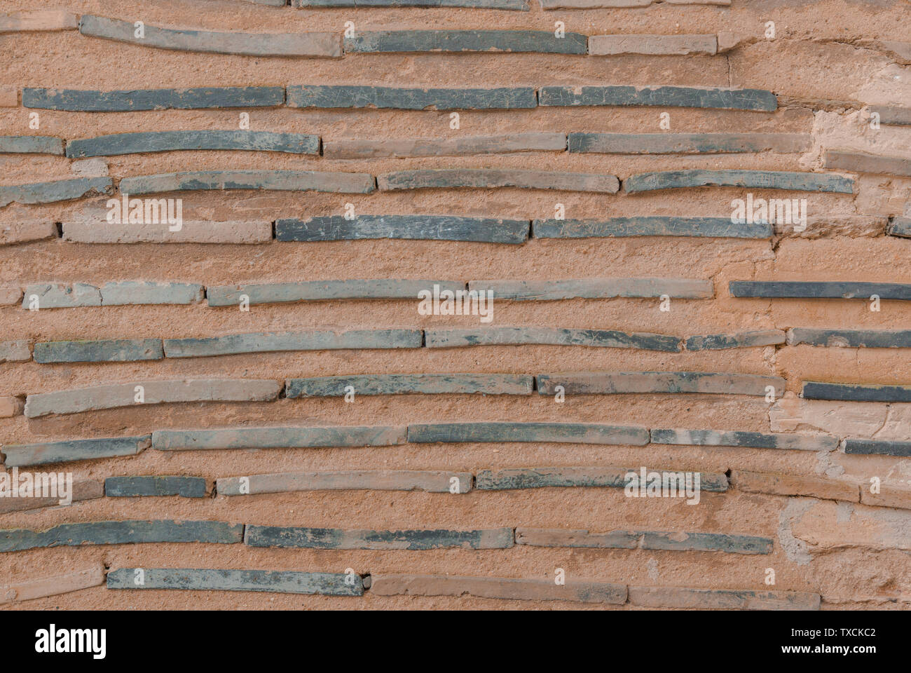 Old Brown Bricks Wall Pattern. Stock Photo
