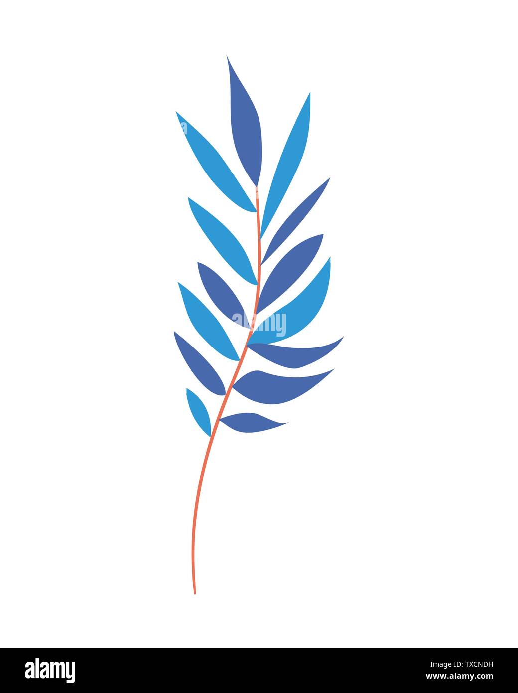 branch with leaves on white background Stock Vector Image & Art - Alamy