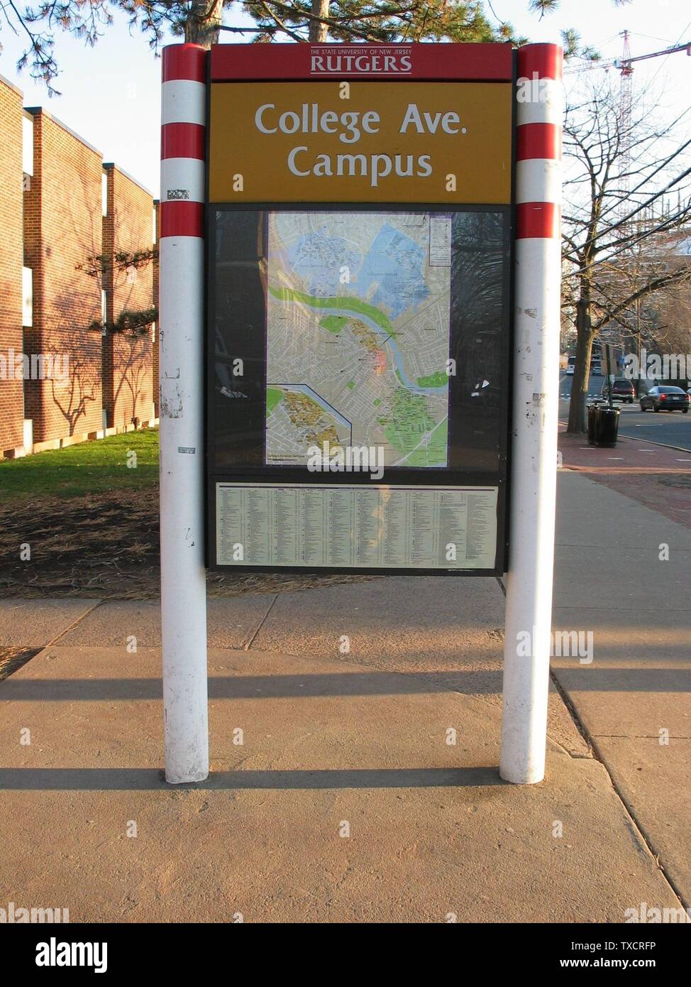 College Avenue Campus Sign And Map At Rutgers University 17