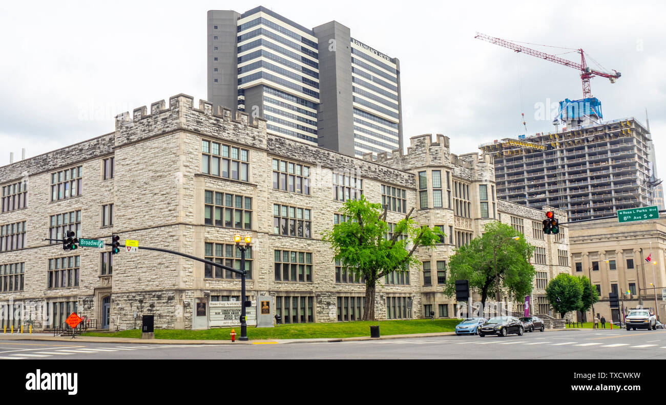 HumeFogg Academic High School on Broadway Nashville Tennessee Stock