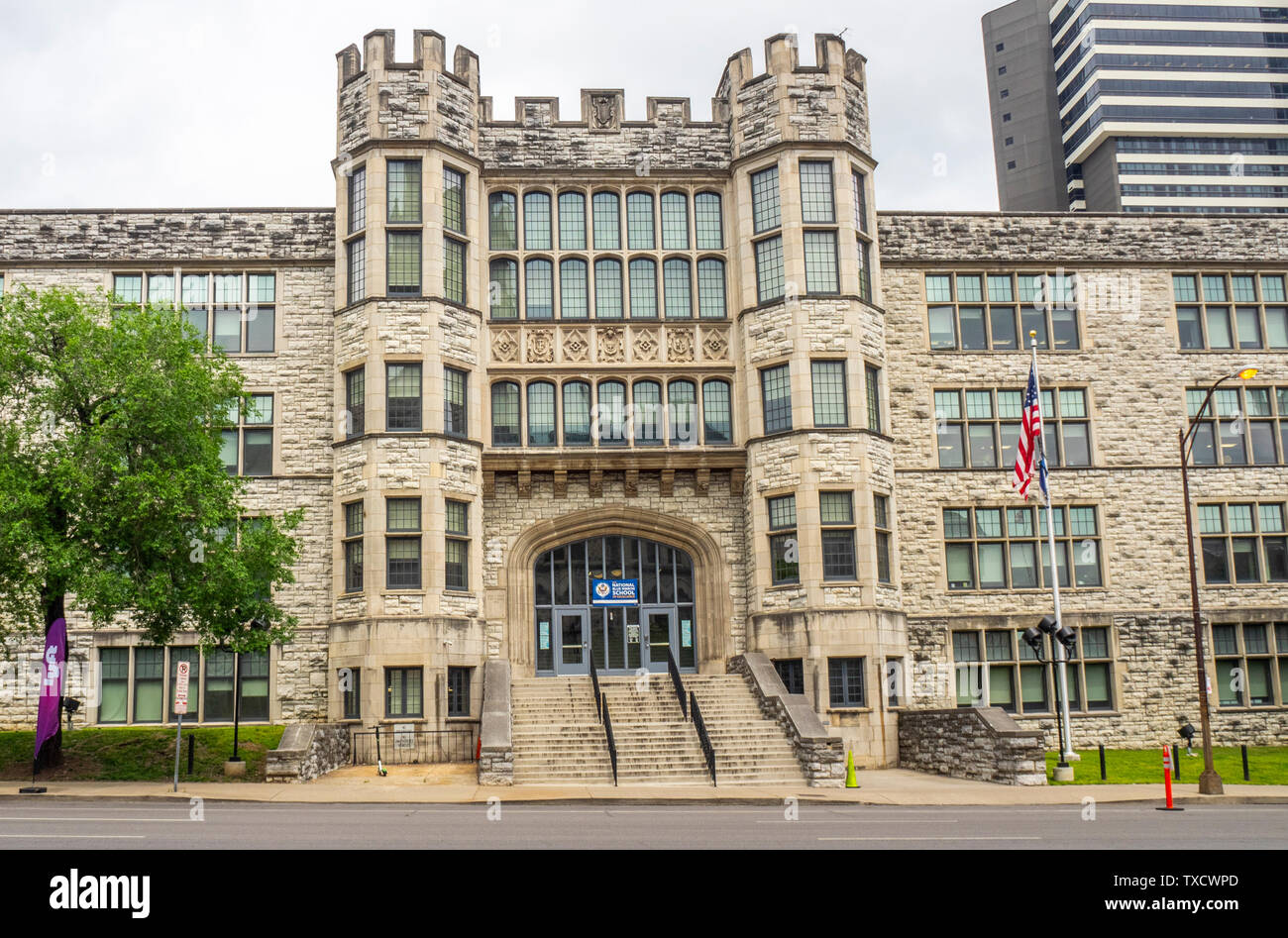 HumeFogg Academic High School on Broadway Nashville Tennessee Stock