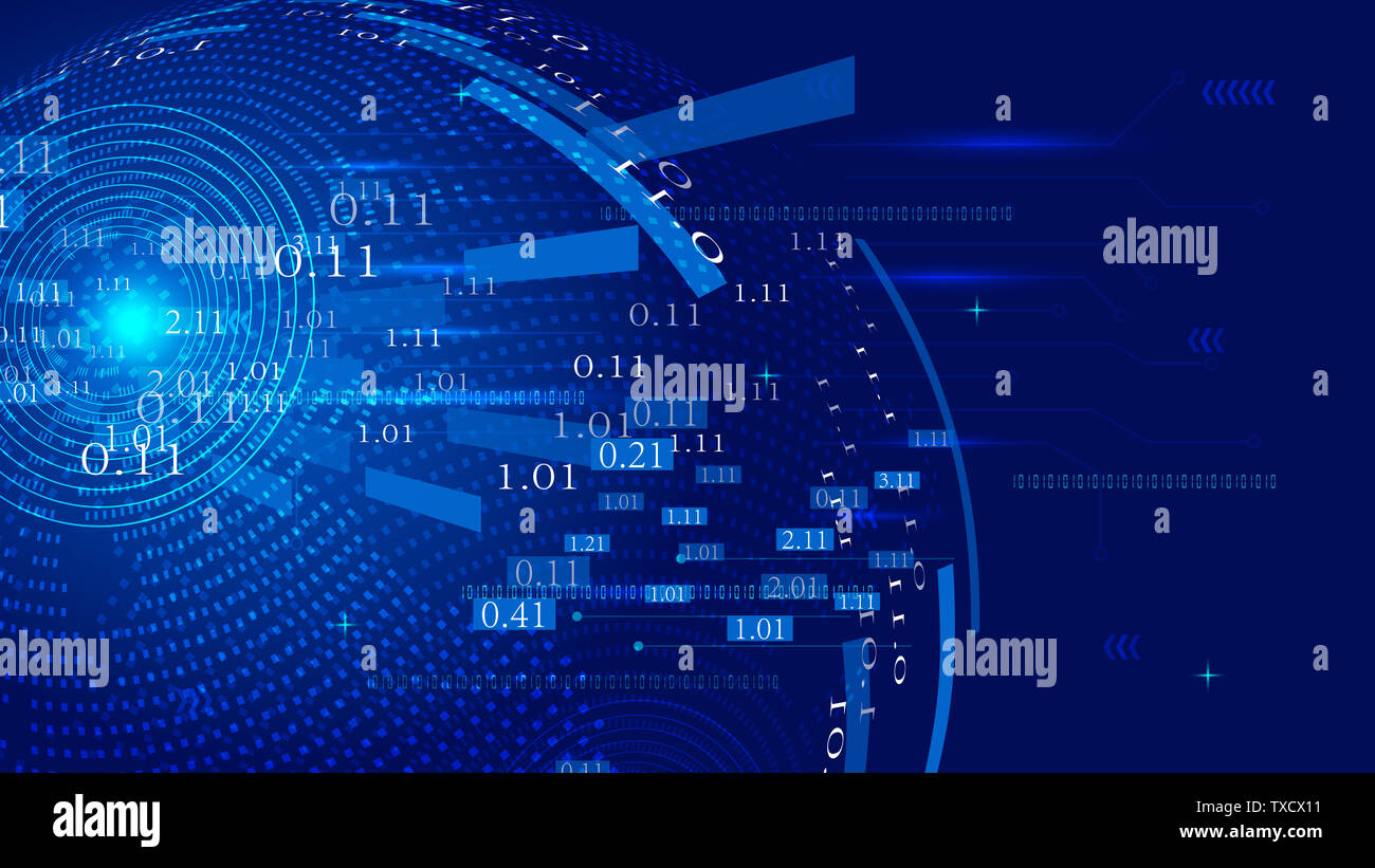 Network Technology Big Data Earth Elements Constructed by Digital and Digital Earth Stock Photo