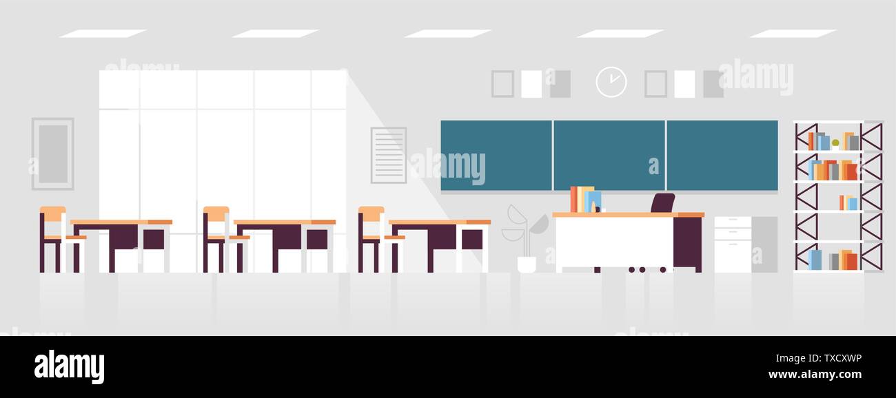Modern Classroom Interior Empty No People School Class Room With