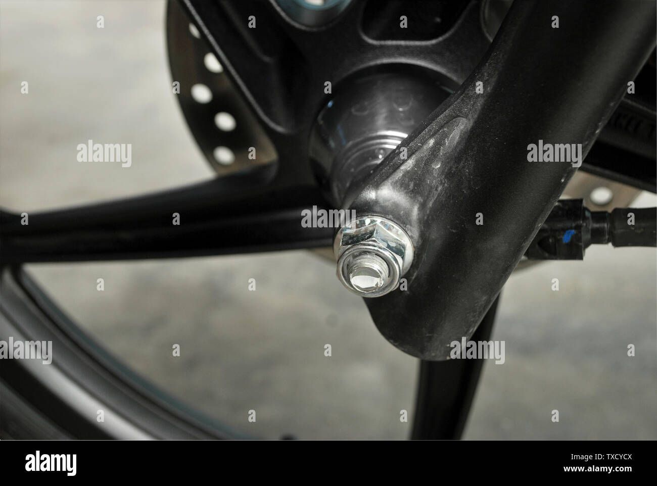 Equipment parts And various parts 4-stroke motorcycle. Stock Photo