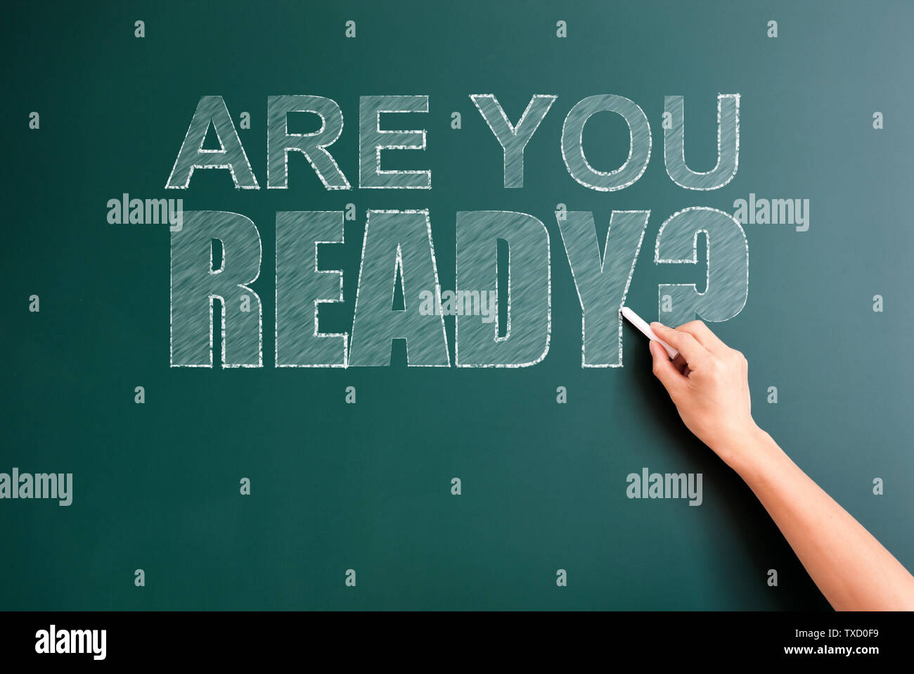 Are you ready to write on the blackboard Stock Photo Alamy