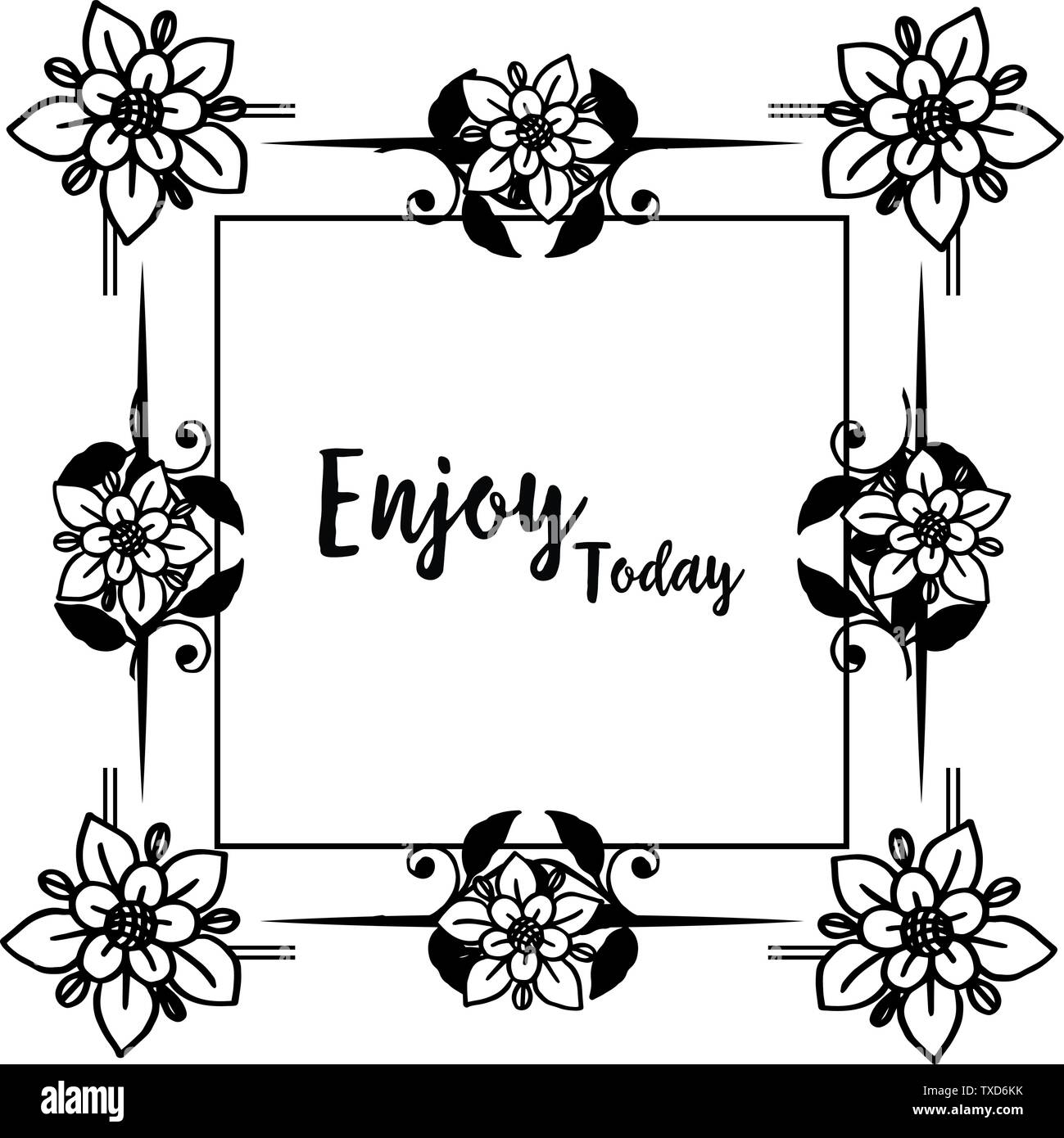 Vector illustration greeting card with design elegant flower frame hand ...