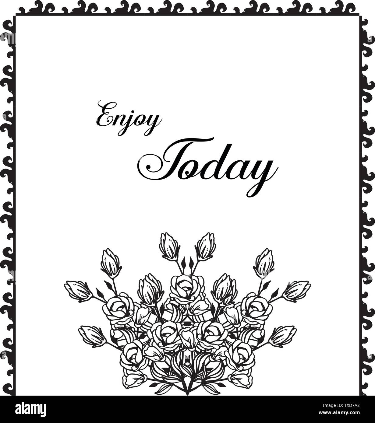 Vector illustration elegant flower frame for various card hand drawn ...