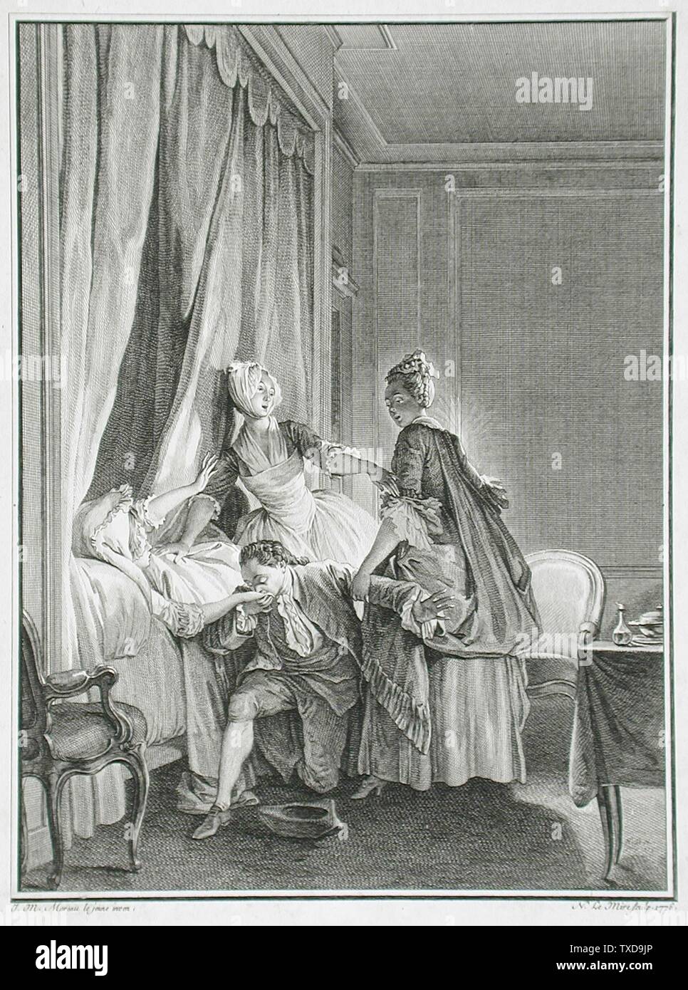 The Innoculation of Love;  France, 1776 Alternate L'Inoculation de l'amour Book: Rousseau's Nouvelle HÃ©loÃ¯se Prints; engravings Engraving Gift of Mrs. Mary B. Regan (31.21.182) Prints and Drawings; 1776date QS:P571,+1776-00-00T00:00:00Z/9; Stock Photo