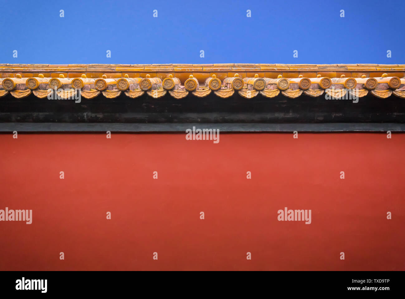 The red wall in the Forbidden City Stock Photo