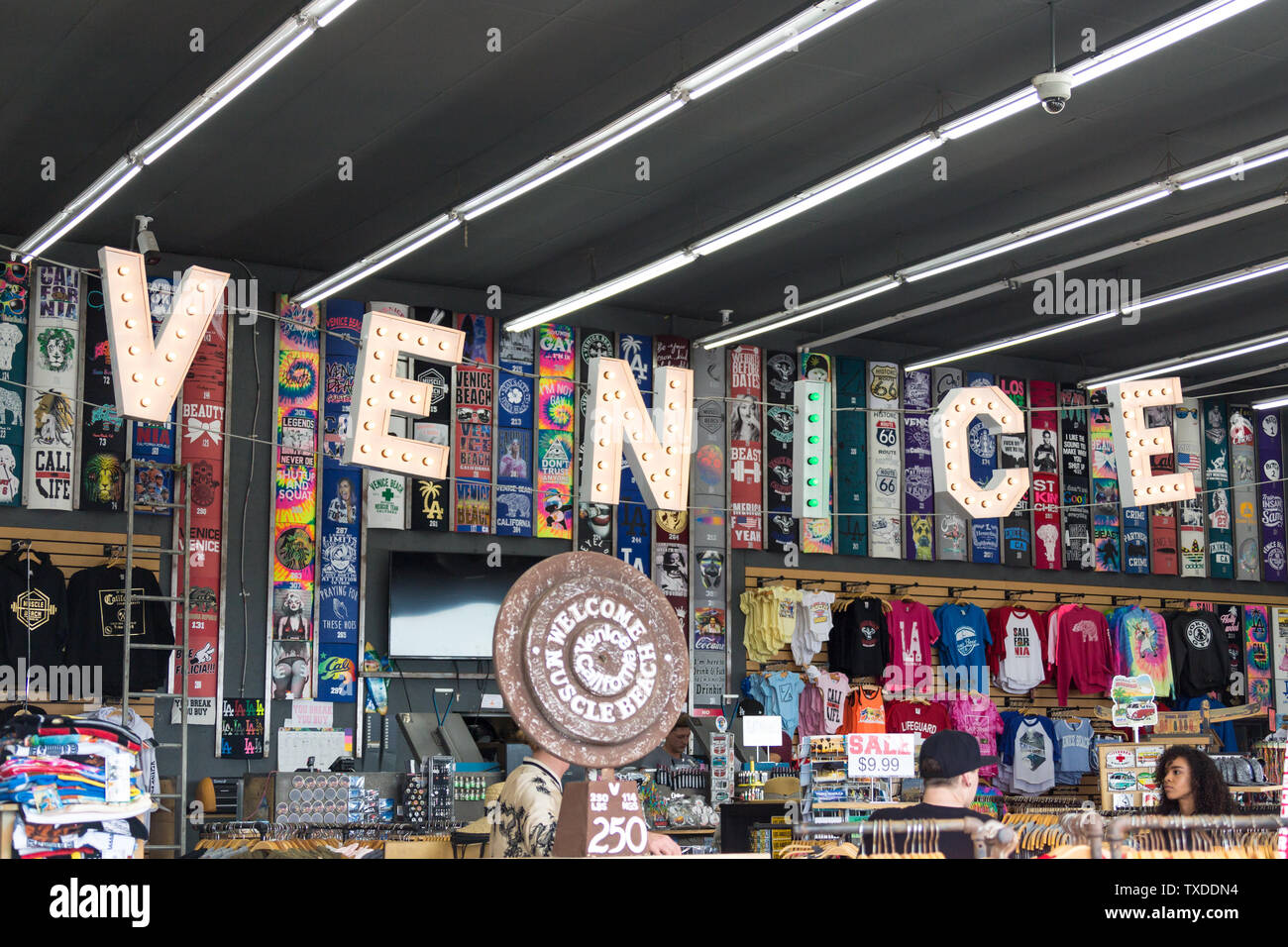 LOS ANGELES, USA 11 MAY, 2019 Venice Beach Sign in a local shop