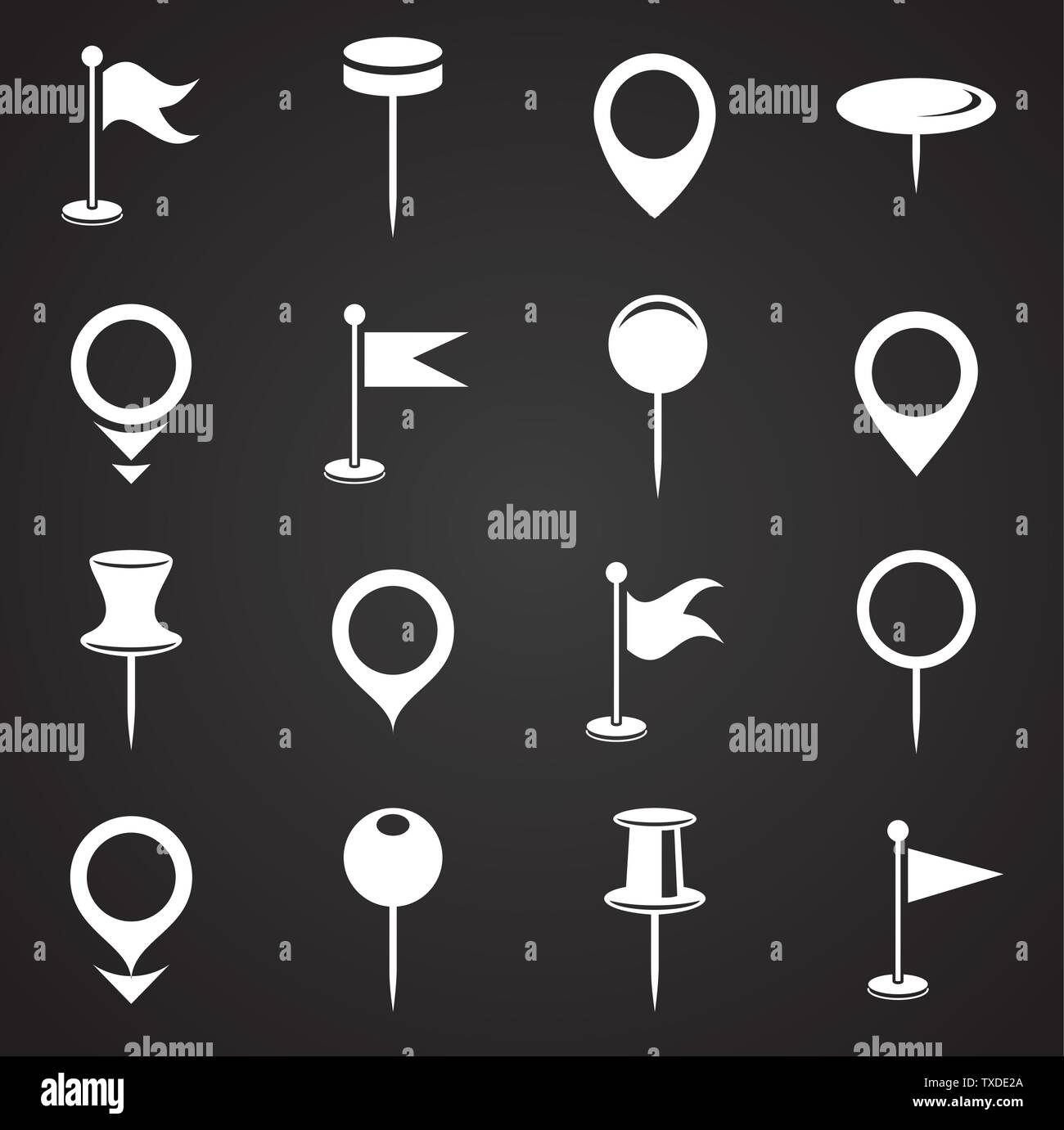 Geolocation related icons set on background for graphic and web design ...