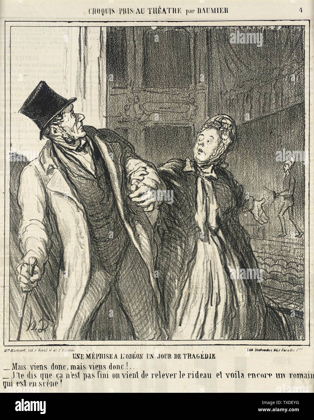 Une Ma C Prise A L Oda C On France 1864 Series Croquis Pris Au Tha C A Tre Periodical Le Charivari 4 May 1864 Prints Lithographs Lithograph Sheet 8 13 16 X 8 1 4 In 22 38 X 96 Cm Gift