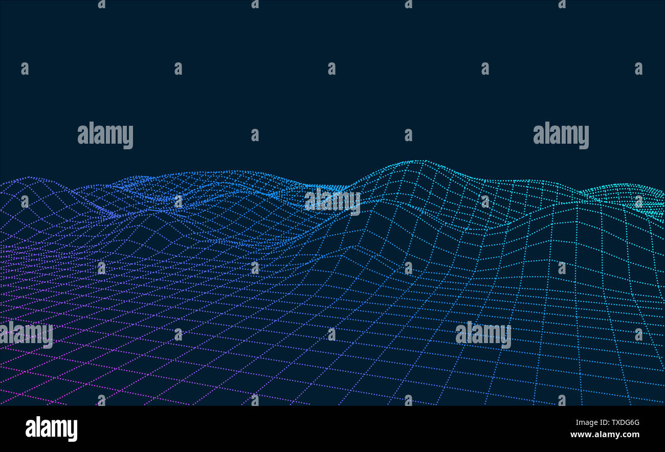 Abstract three-dimensional network background of big data concept, graphics with artificial intelligence concept Stock Photo