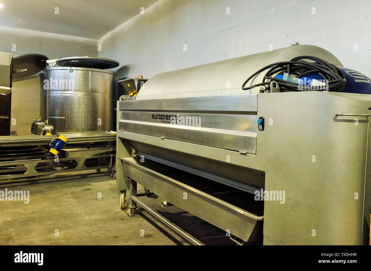 Winery, Grapes fermenting plant, Virginia, USA Stock Photo