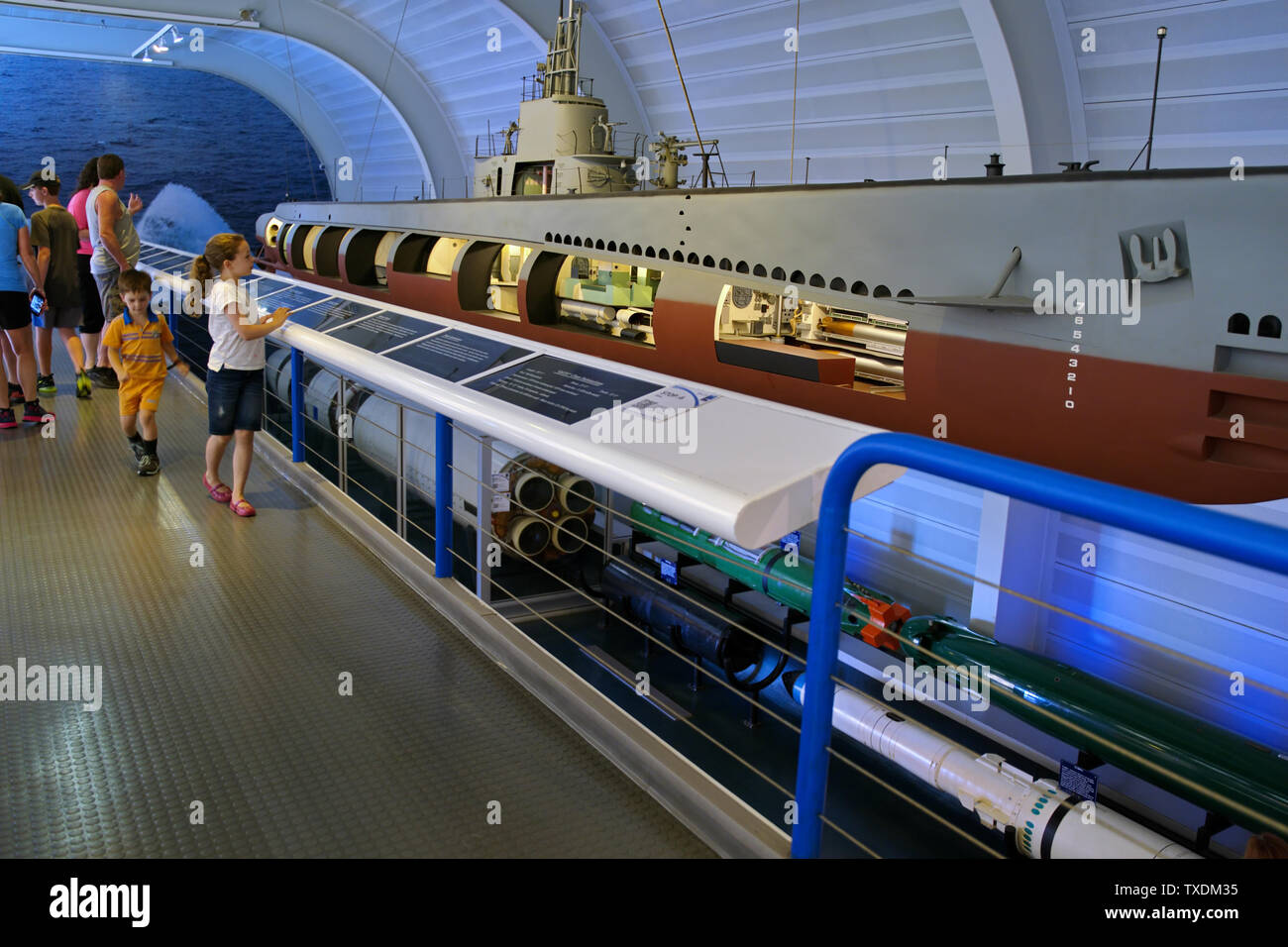Submarine Force Museum, Groton CT USA, Jun 2019. A cutaway model of a World War II submarine exposing the boats main compartments Stock Photo - Alamy