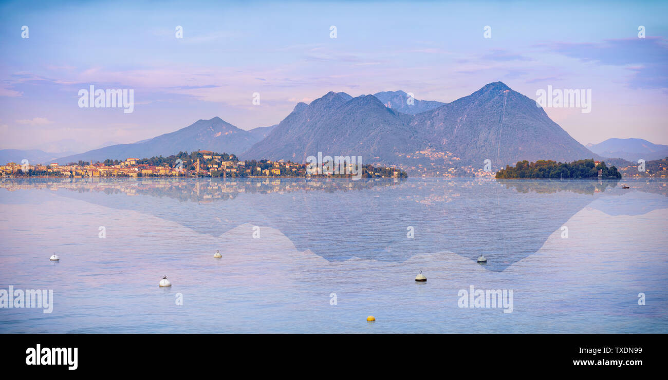 Isola Superiore island on Maggiore Lake, Lombardy, Northern Italy Stock Photo