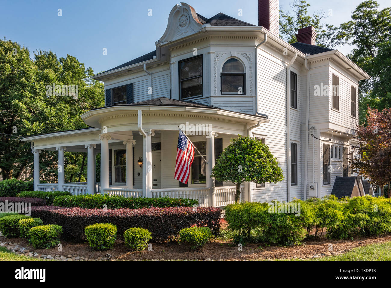 Home on historic Green Street in Downtown Gainesville, Georgia. (USA) Stock Photo